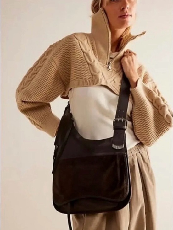 Free People Handbags - EUC WE THE FREE Roots Revival Sling Shoulder Crossbody Bag in Espresso